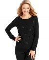 Sparkle for the holidays and beyond in Charter Club's lace and sequin embellished sweater.