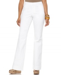 A more comfortable take on a classic: Style&co.'s stretch twill bootcut pants feature an internal elastic stretch waistband! A more comfortable take on a classic: Style&co.'s stretch twill bootcut pants feature an internal elastic stretch waistband!