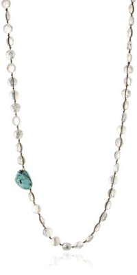 Lucky Brand Way We Wore Silver-Tone and Turquoise-Color Hammered Coin Necklace