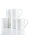 Modern basics in the form of white dinnerware. Gibson's White Elements mugs bring unparalleled versatility to your table in dishwasher- and microwave-safe porcelain.
