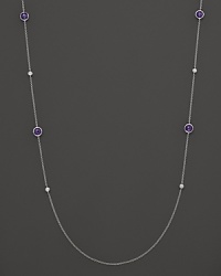 Diamonds and dark amethysts dot a sterling silver chain. By Ippolita. Diamonds and dark amethysts dot a sterling silver chain. By Ippolita.