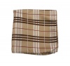 100% Silk Woven Tan Plaid Pocket Square