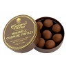 Lightly dusted dark chocolate truffles with a Marc de Champagne center.