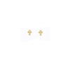14K Yellow Gold Dipped Gothic Style Cross Stud Earrings