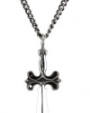 King Baby 22 Curb Link Chain with Small Dagger Sterling Silver Pendant Necklace