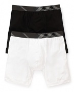Burberry's super soft modal boxer briefs feature a supportive pouch and signature check print elastic waistband.
