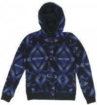 Lauren Jeans Co. Women's Southwest Button-Front Hooded Sweatshirt