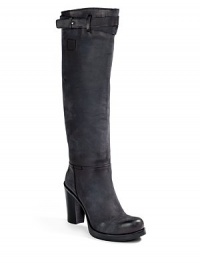 THE LOOKRound toePartial side zip closureWrap-around strap at collarStitch detailing throughoutPadded insoleStacked heel, 4 (100mm)Stacked platform, ½ (15mm)Compares to a 3½ heel (90mm)Shaft, 15Leg circumference, 13THE MATERIALDistressed leather upperLeather lining and soleORIGINMade in Italy THE LOOKRound toePartial side zip closureWrap-around strap at collarStitch detailing throughoutPadded insoleStacked heel, 4 (100mm)Stacked platform, ½ (15mm)Compares to a 3½ heel (90mm)Shaft, 15Leg circumference, 13THE MATERIALDistressed leather upperLeather lining and soleORIGINMade in Italy