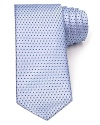 Embellished with diamonds and dots, this snazzy silk tie perks up your attire with a handsome modern accent.