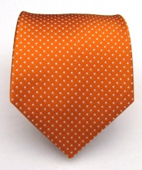 100% Silk Woven Tangerine Pindot Tie 100% Silk Woven Tangerine Pindot Tie