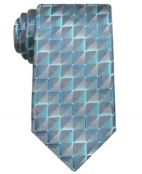 With ombre styling and a geometric pattern, this John Ashford tie is a treat for the eyes. With ombre styling and a geometric pattern, this John Ashford tie is a treat for the eyes.