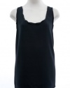 DKNY Black Stretch Silk Twist Scoop Neck Tank Top Medium