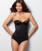 With custom lift push-up cups and boning at the front and sides, this Maidenform longline strapless bra helps you get a sexy, feminine silhouette. Style #9655