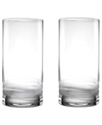 An everyday luxury, Wave highball glasses shine in stunning mouth-blown crystal. Organic shaping and hand-carved detail distinguish a modern silhouette with the effortless polish of Donna Karan by Lenox. An everyday luxury, Wave highball glasses shine in stunning mouth-blown crystal. Organic shaping and hand-carved detail distinguish a modern silhouette with the effortless polish of Donna Karan by Lenox.