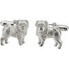 Heart U Back Sterling Silver Pug Cuff Links