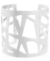 Gorgeous and geometric. Kenneth Cole New York's silver-plated mixed metal cuff features cut-outs in fun, unexpected shapes. Approximate diameter: 3 inches.