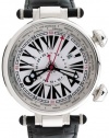 Gio Monaco Men's 379-A Geopolis Black Dual Time Alligator Leather Watch