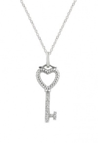 Effy Jewlery Key Heart Pendant with Diamonds, .02 TCW Effy Jewlery Key Heart Pendant with Diamonds, .02 TCW