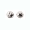 Silver Plated Fluted Round Metal Beads 6mm (50) 36124