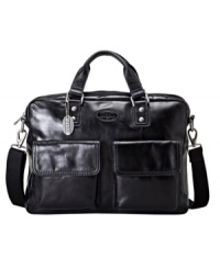 This Transit Top-Zip Work Brief from Fossil has a sleek design that's been updated with modern-day functionality for a great rugged and refined business look. This Transit Top-Zip Work Brief from Fossil has a sleek design that's been updated with modern-day functionality for a great rugged and refined business look.
