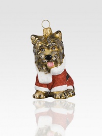 A celebration of Poland's time-honored glassmaking tradition, this charming pup sculpture in glass is lovingly crafted by skilled artisans. Handpainted glass Each ornament takes 7-10 days to complete Arrives in gift box ideal for giving or storing 1½W X 2½H X 2D Handmade in Poland A celebration of Poland's time-honored glassmaking tradition, this charming pup sculpture in glass is lovingly crafted by skilled artisans. Handpainted glass Each ornament takes 7-10 days to complete Arrives in gift box ideal for giving or storing 1½W X 2½H X 2D Handmade in Poland