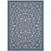 Safavieh Courtyard Collection CY2098-3103 Blue and Natural Indoor/Outdoor Area Rug, 4-Feet by 5-Feet 7-Inch