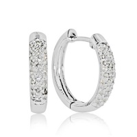 10k White Gold 1/4-ct. T.W. Diamond Hoop Earrings 10k White Gold 1/4-ct. T.W. Diamond Hoop Earrings