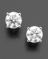 These diamond earrings feature pristine round-cut diamonds (1/3 ct. t.w.) in all their beauty. Set in 14k white gold.