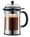 Bodum Chambord 12 Cup French Press Coffee Maker with Locking Lid, Stainless Steel, 51-Ounce