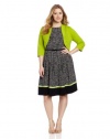 Jessica Howard Women's Plus-Size Sleeveless Belted Plus Dress With Sweater