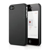elago S4 Breathe2 Case for AT&T,Sprint/Verizon iPhone 4/4S (Semigloss Metalic Black) - ECO PACK