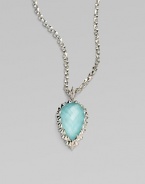 From the Superstud collection. A teardrop of milky blue quartz, faceted in striking pyramids, hangs from a sterling silver box chain.Blue quartz Sterling silver Chain length, about 18 Pendant length, about 2 Lobster clasp Imported