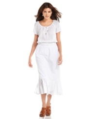 This Elementz maxi dress is perfect for an island getaway. Made of lightweight cotton, it offers comfy style on the hottest days! This Elementz maxi dress is perfect for an island getaway. Made of lightweight cotton, it offers comfy style on the hottest days!