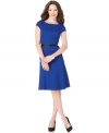A honeycomb texture, smart seaming and an A-line silhouette makes this AK Anne Klein dress ready for to make a polished impression anywhere you wear it. A removable belt is a sharp finishing touch.
