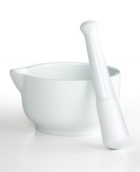 A smashing hit! Bring freshly ground flavor into your kitchen with the homegrown brilliance of this porcelain pestle & mortar. Designed to release the most flavor from herbs, spices, garlic and more, this durable set takes your cooking to a new tier. A smashing hit! Bring freshly ground flavor into your kitchen with the homegrown brilliance of this porcelain pestle & mortar. Designed to release the most flavor from herbs, spices, garlic and more, this durable set takes your cooking to a new tier.