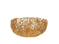 A di Alessi Nuvem Round Basket, Gold, Large