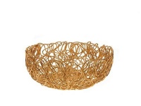 A di Alessi Nuvem Round Basket, Gold, Large A di Alessi Nuvem Round Basket, Gold, Large