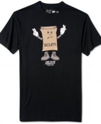 This playful tee by Hybrid celebrates the scum bag in us all. This playful tee by Hybrid celebrates the scum bag in us all.