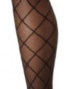 Jessica Simpson Women's Lurex Criss Cross Diamond Sheer Tight Socks