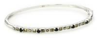 Judith Jack Geometric 2 Sterling Silver and Marcasite Accented with Onyx Stones Bangle Bracelet