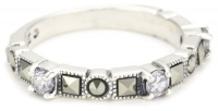 Judith Jack Geometric 2 Sterling Silver and Marcasite Accented with Cubic Zirconia Stones Stackable Rings Judith Jack Geometric 2 Sterling Silver and Marcasite Accented with Cubic Zirconia Stones Stackable Rings