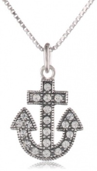 Judith Jack Double Impact Sterling Silver and Marcasite Anchor Pendant Necklace, 18 Judith Jack Double Impact Sterling Silver and Marcasite Anchor Pendant Necklace, 18