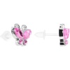 Acrylic Pink Gem Butterfly Plastic Stud Earrings