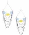 Sweeping, statement-making styles are the hottest new trend. Kenneth Cole New York's swag earring style is no exception with its pretty multi-chain and crystal design that highlights semi-precious blue quartz and yellow jade stones. Set in silver tone mixed metal. Approximate drop: 5 inches.