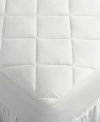 Finally, a mattress pad that stays in place! Featuring a stretch ReliaGrip® skirt and generous hypoallergenic fill, the Best Fit™ mattress pad from Sealy® wraps snugly around your mattress for a secure fit. All way stretch will ensure that this mattress pad won't pop off in the middle of the night. Also boasts plush 8 oz. fill and a 300-thread count cotton top.