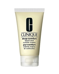 Treat hands to 12-hour hydration and soothing comfort. Rich, restorative cream strengthens skin's moisture barrier against environmental stressors. Even boosts skin's ability to retain moisture, so hands look and feel smoother. Conditions cuticles and nails. Use daily, as needed. Oil-free formula absorbs quickly. 2.6 oz. Treat hands to 12-hour hydration and soothing comfort. Rich, restorative cream strengthens skin's moisture barrier against environmental stressors. Even boosts skin's ability to retain moisture, so hands look and feel smoother. Conditions cuticles and nails. Use daily, as needed. Oil-free formula absorbs quickly. 2.6 oz.