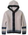 This gorgeous hand knit wool sweater by Lucky Brand Jeans is sure to be a winter favorite for years to come.