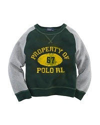 A Retro Fleece Crewneck is inspired by vintage pullovers for a fun and sporty look. A Retro Fleece Crewneck is inspired by vintage pullovers for a fun and sporty look.