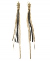 Double up on the latest trends! Bar III's up-to-date style combines shoulder-dusting tassels in trendy two tone mixed metal. Dangling chains on fish wire crafted from gold and hematite tone mixed metal. Approximate drop: 9 inches.