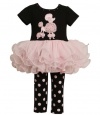 Size-5 BNJ-5196B 2-Piece BLACK PINK POODLE PUPPY DOG WIRE HEM MESH TUTU Dress/Legging Set,B35196 Bonnie Jean LITTLE GIRLS